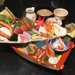 Niigata Sadoshima Ryoutsukou Chokusou Tofuro - 船盛り会食
