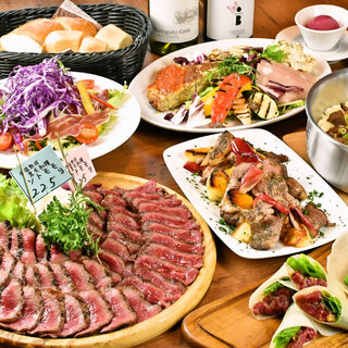熟成肉タリアータがメインのコースが人気！