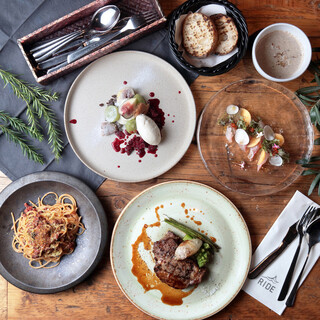 ランチ限定 乾杯ドリンク付 薪火を楽しめるランチコース 食後のデザート カフェ付 炭火 薪火 レストラン Ride 品川 天王洲店 天王洲アイル イタリアン 食べログ