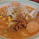 網走ラーメン　西多賀 - ごま味噌らーめん+味付け玉子