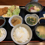 かぶら亭 - かぶら定食　トンカツと刺身3種