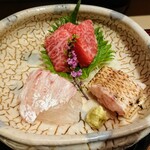 Hassun - お造りは中トロは鮪のかました、のどぐろ、淡路島の鯛