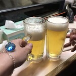 がばちょ - 乾杯♪左は樽が空いたから、サービスでもろたヽ(*´∀｀)ノ