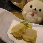 新免館 - 油物：胡麻豆腐の湯葉包み・万願寺唐辛子