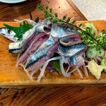 鳥平 - さんまの刺身。