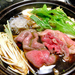 Oogiya - 夕食（台の物 あだたら酵母牛のすき焼き）