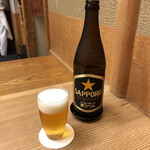 赤坂 菊乃井 - サッポロ黒ラベル中瓶 800円