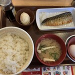 すき家 - さば朝食　ご飯大盛　420円