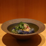 こころや - 蒸し茄子の胡麻だれがけ