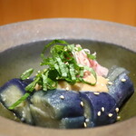 こころや - 蒸し茄子の胡麻だれがけアップ