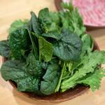 柚木元 - ちぢみほうれん草とサラダ春菊