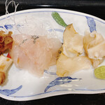 北前 - つぶ貝、青柳、的鯛、タコの柔らか煮