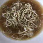 自家製太麺 渡辺 - 最後はスープにイン