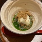 麻布さおとめ - 百合根、牛タン、秋トリュフ、春菊ソース