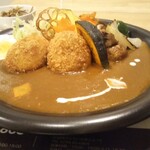 Cafe Daiya - カレー焼き野菜+コロッケ