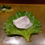 鮨匠 のむら - 勘八の幼魚(鹿児島県開聞岳沖産、1.3kg、1日寝かせ)