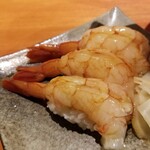 麺屋 六感堂 - 赤海老握り寿司セット（焼伊勢海老出汁かけラーメン付き）