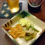 かつ良 - ビールとお新香