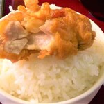 笑福亭 - 鶏唐揚げオンザライス！食べ応え感抜群の美味さです。