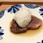 雪月花 銀座 - 特上霜降り（サガリ）ポン酢・鬼おろし