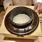 雪月花 銀座 - 食事：龍の瞳の釜炊きご飯