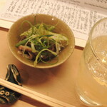 御料理 めなみ - お通し＋ハイボール