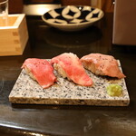 肉の寿司 一縁 - 肉寿司3種