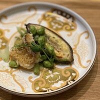 センティウ - 佐田岬ひめ甘鯛鱗焼きフェンネル枝豆ツルムラサキ、三角バナナ