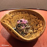 御料理 寺沢 - 薇､黒皮､香茸､柿の白和え