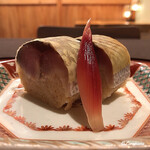 御料理 寺沢 - 鯖の棒ずしに酢取り茗荷