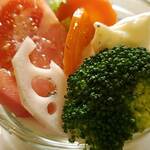 みみ - トマト、ブロッコリー、にんじん、れんこん、レタス