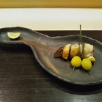 銀座 よし澤 - 焼き物　松茸のカマス巻き