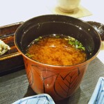 銀座 よし澤 - 食事　土鍋ごはん　赤出汁　自家製香の物
