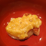 三谷 - 帆立のレアステーキに雲丹ご飯