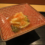 虎白 - 毛蟹と焼き玉蜀黍のムース　じゅんさいと柚子のジュレで2