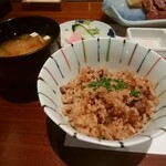 佐賀牛　なかむら - 炊き込みごはん、味噌汁