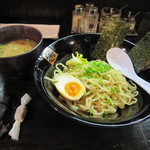 麺屋 二刀拳 - 柚子味噌つけ麺　シビレキューブ付き　800円/麺大盛り 0.5玉　100円