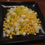 楽山 - アオリイカとスイートコーンの塩炒め