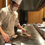 鉄板焼 風雅 - フランベ前