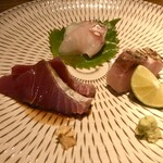 酒井商会 - お造り：真鯛、カンパチ、鰹