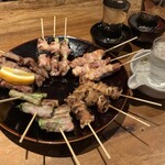 炭火焼鳥いざ． - おまかせ5点盛り