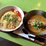 スプーンソング - 真鯛のタミルスパイス＆エビプラオプレート