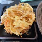 ゆで太郎 - 無料券でいただいたかき揚げ