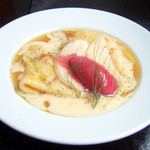 ニコラ - 桃のクレープシュゼット(650円)