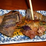 居食屋多和楽 - 2012年7月25日お通し　肉しそ巻ナス天