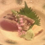 車力門 ちゃわんぶ - カツオのたたき他　本日のお刺身　ウニは北海道産