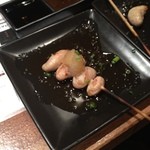 炭火焼とり えんや - 白子おろしポン酢。おろしポン酢の味にそまっちゃいますね…