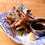 Straw grilled squid