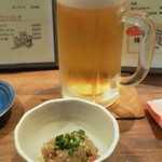 120725東京　幸や　生、お通し（なめろう）