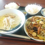 台湾料理 味源 - 日替りセット（八宝菜+豚骨ラーメン）